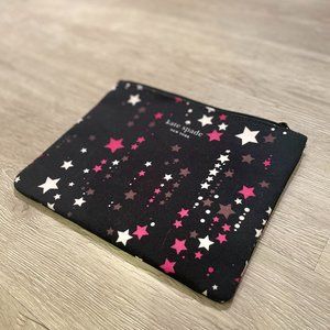 Kate Spade Large Canvas Cosmetic Zip Twinkle Star Pouch in Black Pink Multi